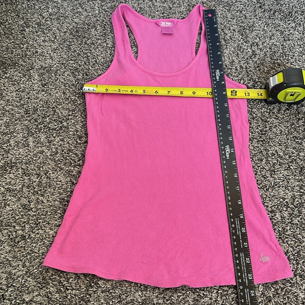 Womens Pink Scoop Neck Sleeveless Tank Top SEE FLAWS